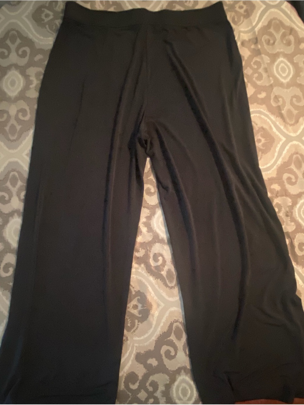 Alfani XL Black Wide Leg Palazzo Pants Floral Lily Graphic Print Flowy Comfort - Picture 6 of 8